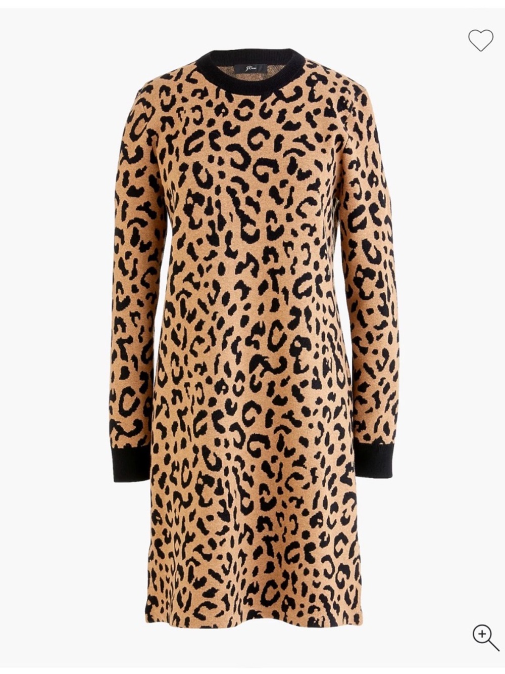 J.Crew Long Sleeve Mini Sweater Dress in Leopard